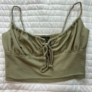 Girls green cropped tank top